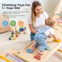 aiwo 7in1 Pikler Triangle Set Climbing Toys for Toddlers 1-3 Rainbow, Large