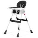 Dream On Me Portable 2-in-1 Tabletalk High Chair in Black, Three Adjustable Height Settings, Lightweight Portable High Chair, Easy to Clean and Removable Tray