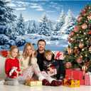Winter Forest Backdrop 20x10ft Christmas Pine Tree Snow Snowflake Scene Photography Background Large Xmas Holiday Party Decorations Banner Photo Booth Props Fabric Picture Supplies