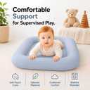 Baby Lounger for Newborns 0-24 Months - Soft Breathable Cotton Infant Support Cushion for Tummy Time & Play, Baby Essentials Gift - Blue (Cover Included)