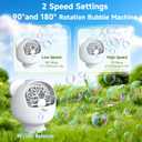 Upgraded Bubble Machine for Kids & Parties  500ML, 38,000+ Bubbles/Min, 90/180 Auto-Rotation, 2-Speed Rechargeable Bubble Maker, Portable Bubble Blower for Indoor Outdoor Birthday Wedding (White)