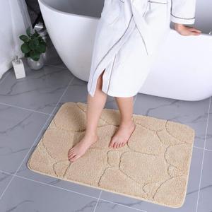 M22 Super Soft Water Absorbnet Microfiber Bathroom Rug, Shower Bath Mats for Bathroom Non-Slip Machine Washable for Doorway/Kitchen/Bathroom/Laundry Room/Bedroomb 3x3