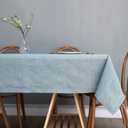 maxmill Lux Faux Linen Tablecloth with Slubby Yarn Textured Weaves Wrinkle Resistant Anti-Shrink Soft Table Cloth for Kitchen Dining Restaurant Tabletop Rectangle 60 x 120 Inch Slate Blue