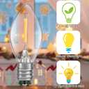 Meonum 2 Pack Accessory Cord with 18 LED Light Bulb C7 Cord Clip Christmas Village Lights with Double Spare Fuse Blow Mold String Lights Decoration for Xmas Village House Pumpkin Crafts