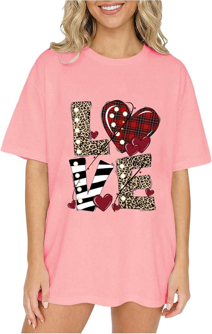 RoseSeek Girl's Graphic Tees Short Sleeve Crewneck T Shirts Casual Summer Tops Cute Preppy Clothes