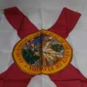 Florida Flag 3x5 FT Outdoor, Heavy Duty 210D 3-Ply Fabric | Embroidered Seal and 4 Rows Stitching Fly Ends with 2 Brass Grommets | State of Florida FL Flag Sunshine State for Wall Indoor