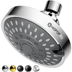 HOPOPRO 5-Mode High Pressure Shower Head - The Washington Post, NBC News, Today TV Show Recommended - High Flow Fixed Showerheads (4 Inch Chrome)