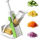 SupMaKin Upgrade Safe Mandoline Slicer, Vegetable Chopper, Potato Slicer 4 Modes Adjustable Thickness Food Cutter, Kitchen Chopping Artifact (6 in 1 Green)