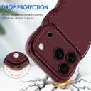 5 x Anuck for iPhone 17 Pro Case Wave, Curly Frame Design for Women Girls, Cute Wavy Solid Color Aesthetic Phone Case Soft Flexible TPU Shockproof Full-Body Protective Cover 6.3" - Wine Red