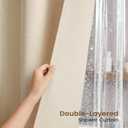 72x84 Tall 3 in 1 Linen Texture Shower Curtain with Liner, Cream/Beige | Long Size, 230GSM Heavy Duty Polyester, Waterproof Clear Liner, Weighted Hem, 12 Plastic Hooks, Hotel Style, Machine Washable