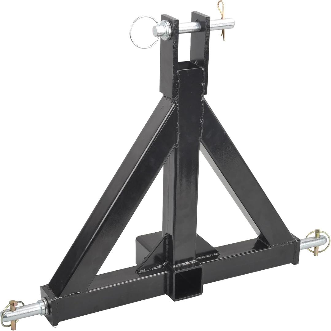 3 Point 2 Inch Receiver Drawbar Hitch Adapter for Farm Equipment (Category 1 Tractors)