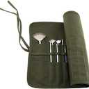Create idea Paint Brush Artist Canvas Roll Pouch Holder 30 Slots Storage Acrylic Oil Watercolor Gouache Army Green