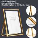 YiPinYin Gold 6x8''Floating Frame Set of 2,For Photo Sizes (3.5x5''4x6''5x7''),Metal Frames for Tabletop/Shelf Display,Classy Gift Choice for Wedding,Birthady,Home or Office Decor
