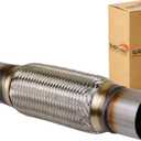 Exhaust Flex Pipe Universal Type 100% Stainless Steel For Heavy Duty and Cars (1 PC, 2.5X8X12)