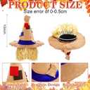 2 Pcs Thanksgiving Scarecrow Hats with Raffia Straw Hair Thanksgiving Scarecrow Hat Costume Accessories for Adult Women Men Cosplay