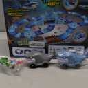 264 PCS Shark Race Tracks for Kids Toys, Glow in The Dark Magic Toy Set, 2 Shark Cars Track, Flexible DIY Track Set, Birthday Gift for Age 3-9 Boys Toddler Girls