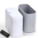 Bathroom Trash Can with Lid, Slim 3.3 Gallon Vacuum adsorption Garbage Bin, Narrow Press Top Waste Basket for Odor Control & Dog Proof for Bathroom Bedroom Office Home