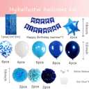 2 x Blue Birthday Decorations for Boys Men Happy Birthday Banner Balloons Navy Royal Light Blue Pom Poms Foil Curtain Dcor Royal Blue Birthday Decorations for Men Boy