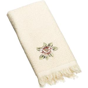 Avanti Linens Rosefan Fingertip Towel, Ivory, 18.00" x 11.00"