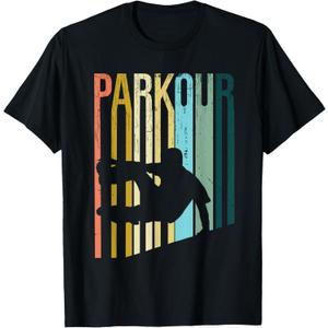 Vintage Style Parkour Silhouette T-Shirt Kids 8