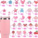 25 Pack Cute Silicone Straw Cover Cap for Stanley Cup Accessories, 10mm Topper Compatible With 30&40 Oz Tumbler, Shiny Modern Covers