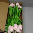 30 Pcs Tulips Artificial Flowers Fake Pink Flowers Latex Tulips Real Touch 13" Silk Flower for Spring Mother's Day Easter Gifts in Bulk Home Kitchen Wedding Decorations