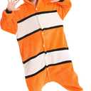 ATOZ Onesie for Kids, Animal Pajamas Halloween Cosplay Costume for Girls Boys (12-13 Years, Clown Fish)