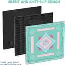 Mahjong Table Mat: 32.4 * 32.4 Inches Non-Slip and Noise-Reducing Mahjong Mat, Suitable for Mahjong, Poker, and Board Games. It Comes with 4 Mahjong Rule Cards, 2 Dice, and 1 Storage Bag. (Green)