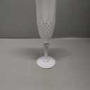 Plastic Champagne Flutes,48PCS White Solid Wine Glasses Goblets Shatterproof Mimosa Bar Reusable Vintage Champagne Flutes Stemmed Drinking Cups for Weddings, Bachelor Parties, Toasting,Cava, Prosecco