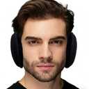 Telepepe Heated Ear Warmers, Foldable Ear Muffs for Men Women, Portable & Lightweight, 3 Heating Modes, Perfect Gifts in Winter for Skiing, Running, Cycling, Camping or Outdoor Working (Black)