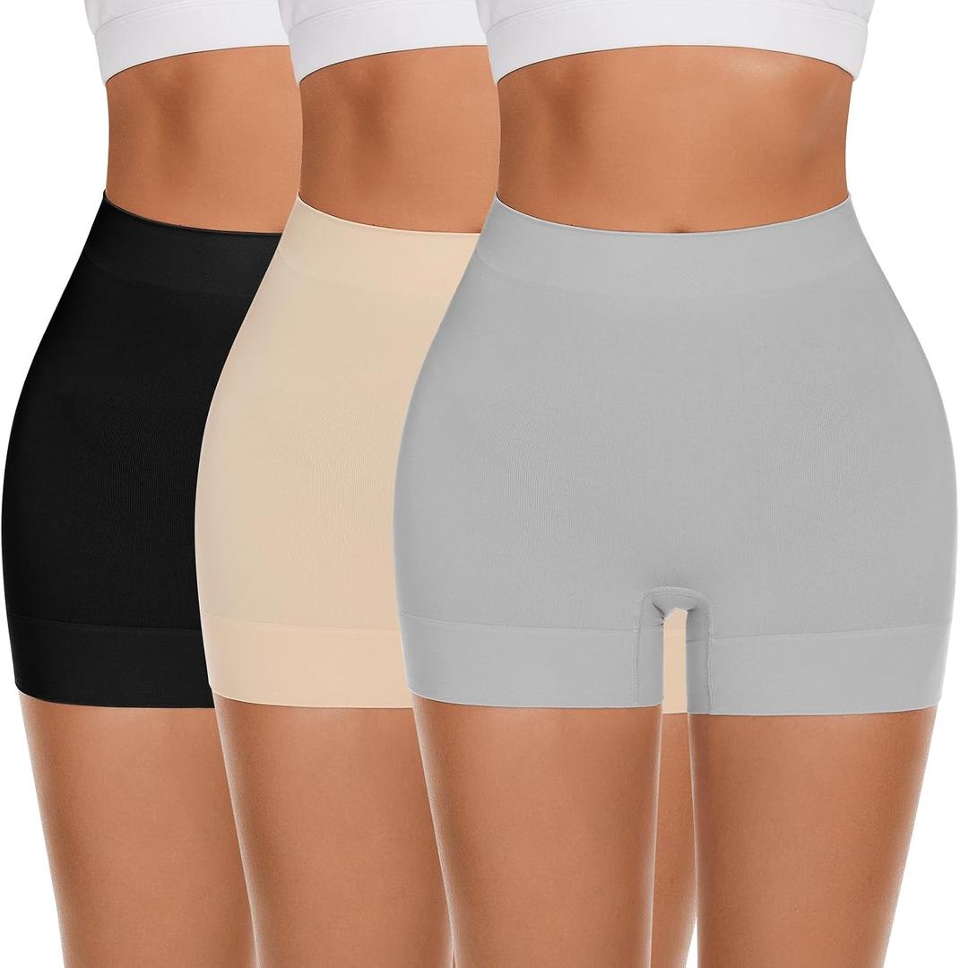 FRESBEIT Slip Shorts for Women Under Dress,Boyshorts Panties Anti Chafing Boyshorts Smooth Shapewear Shorts M