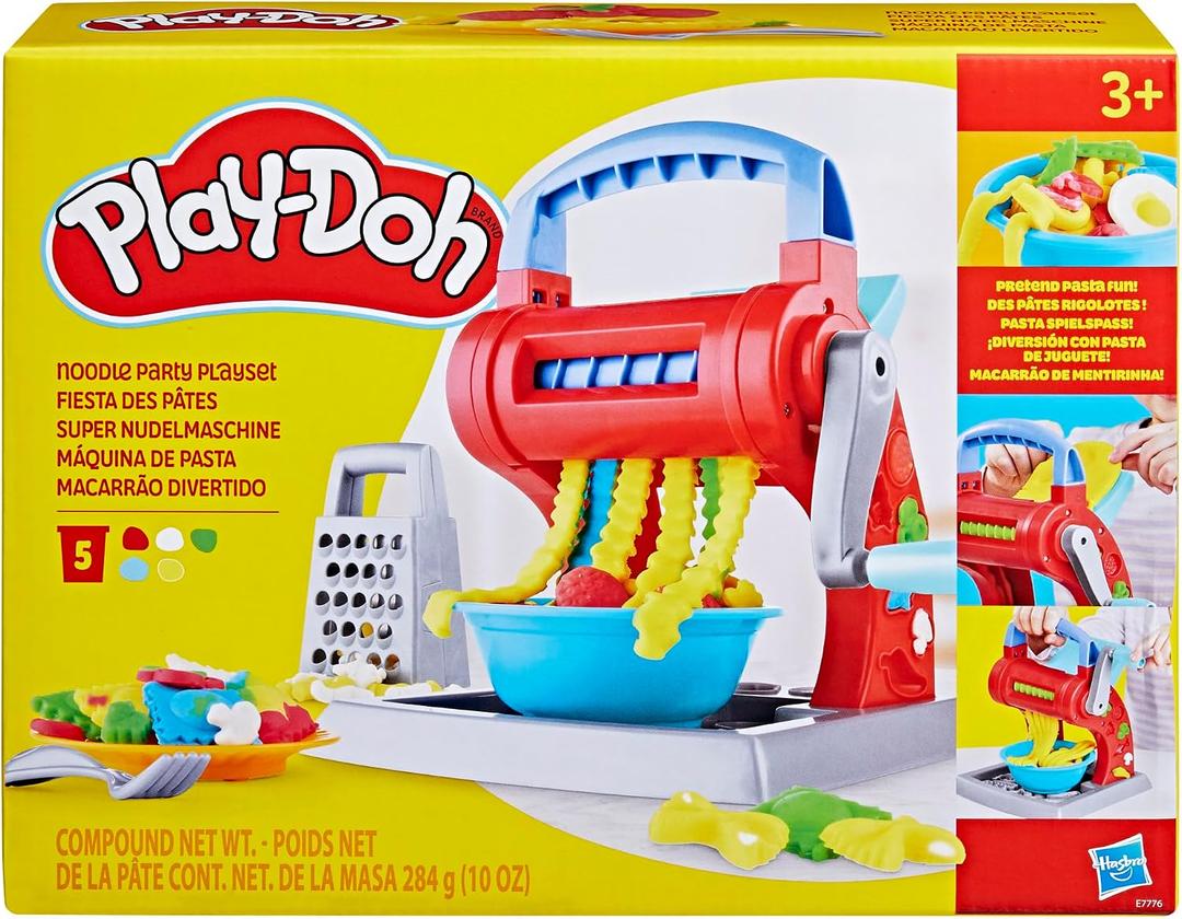 Play-Doh Kitchen Creations Noodle Party Playset for Kids 3 Years and Up with 5 Non-Toxic Colors