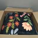 Boho Washable Area Rug 4x6  Floral Low Pile Non-Slip Carpet for Living Room, Bedroom, Office, Playroom, Entryway, Kitchen, Dining Room (Black)