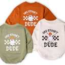 3Pcs One Spooky Dude Romper, First Halloween Baby Romper, Baby Boo Boys Outfits (0 -3 Months, Muticolor)