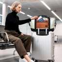 Weekender Bags for Women, Stylish Travel Duffel Bag with Removable Waterproof Pouch & Adjustable Strap, Cabin Bags 40x20x25, 20L Underseat Holdall Travel Bag-Cinnamon Tricolo