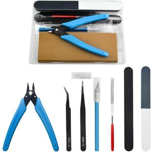 Professional 8 PCS Model Tools Kit Modeler Basic Tools Craft Set Hobby Building Tools Kit for Gundam Car Model Building Repairing and Fixing(A)