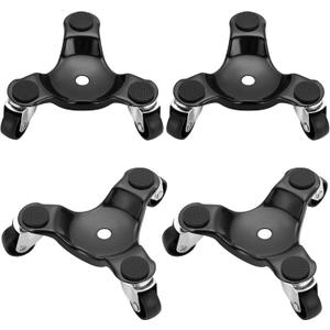 4 Pack Steel Tri-Dolly Set 3 Wheel Furniture Mover Dolly 220lbs Load Capacity Mover's Dolly for Moving Cabinet Furniture Appliances Durable & Easy to Use Dolly Furniture Mover 6 Inch (Black)