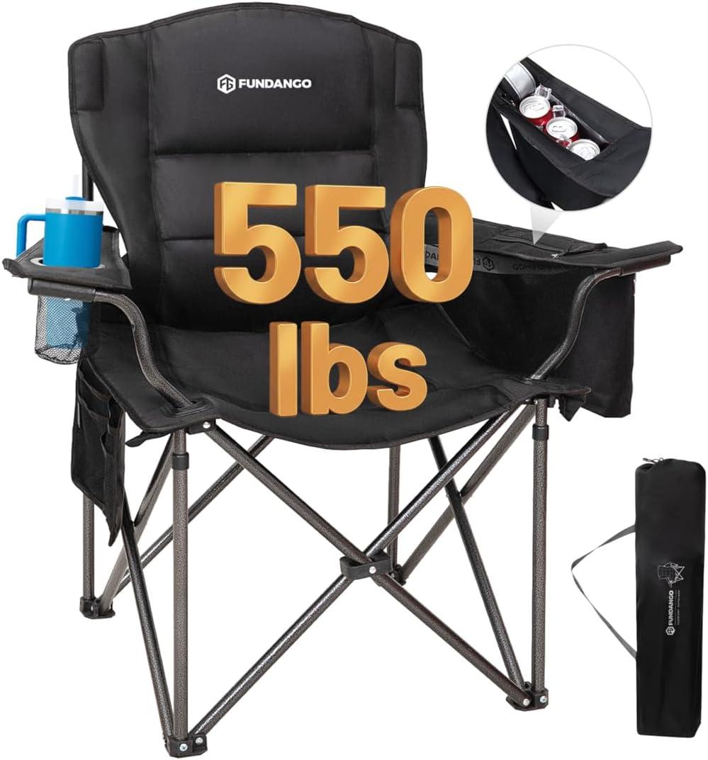 FUNDANGO Oversized Camping Chair, Heavy Duty Folding Chair, Large
