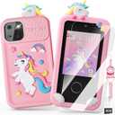Luyiilo Kids Smart Phone Toys for Girls, Unicorn Gift Toys for Girls Ages 3-9 Christmas Birthday Gifts Mini Smart Phone Toys With 2.8" Touchscreen 16 Learning Games Dual Camera Music Player, 8G SD Card