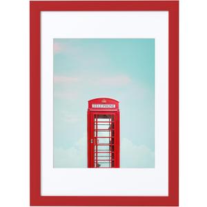 eletecpro 10x14 Picture Frame, Display Photo 8x10 with Mat or 10x14 Without Mat, Red Diamond Painting Frame Made of Engineered Wood and Acrylic Cover Ready for Home Wall, Colorful Frame for Christmas