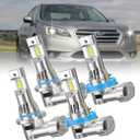 LED Headlight Bulbs for Subaru CrossTrek Legacy 2016-2022, 9005 High Beam and H11 Low Beam, 6000K White, 400% Brighter with Cooling Fan, 4-Pack