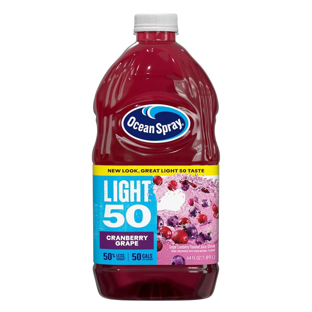 Ocean Spray Cran50 Cranberry Grape Juice Drink, 64 Fl Oz Bottle (Pack of 8) (EXP 08/12/26)