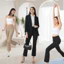 AFITNE Women's Yoga Pants with Pockets Stretchy Pull On High Waisted Cropped Pants Work Casual Dress Ankle Slacks (Blue, M)