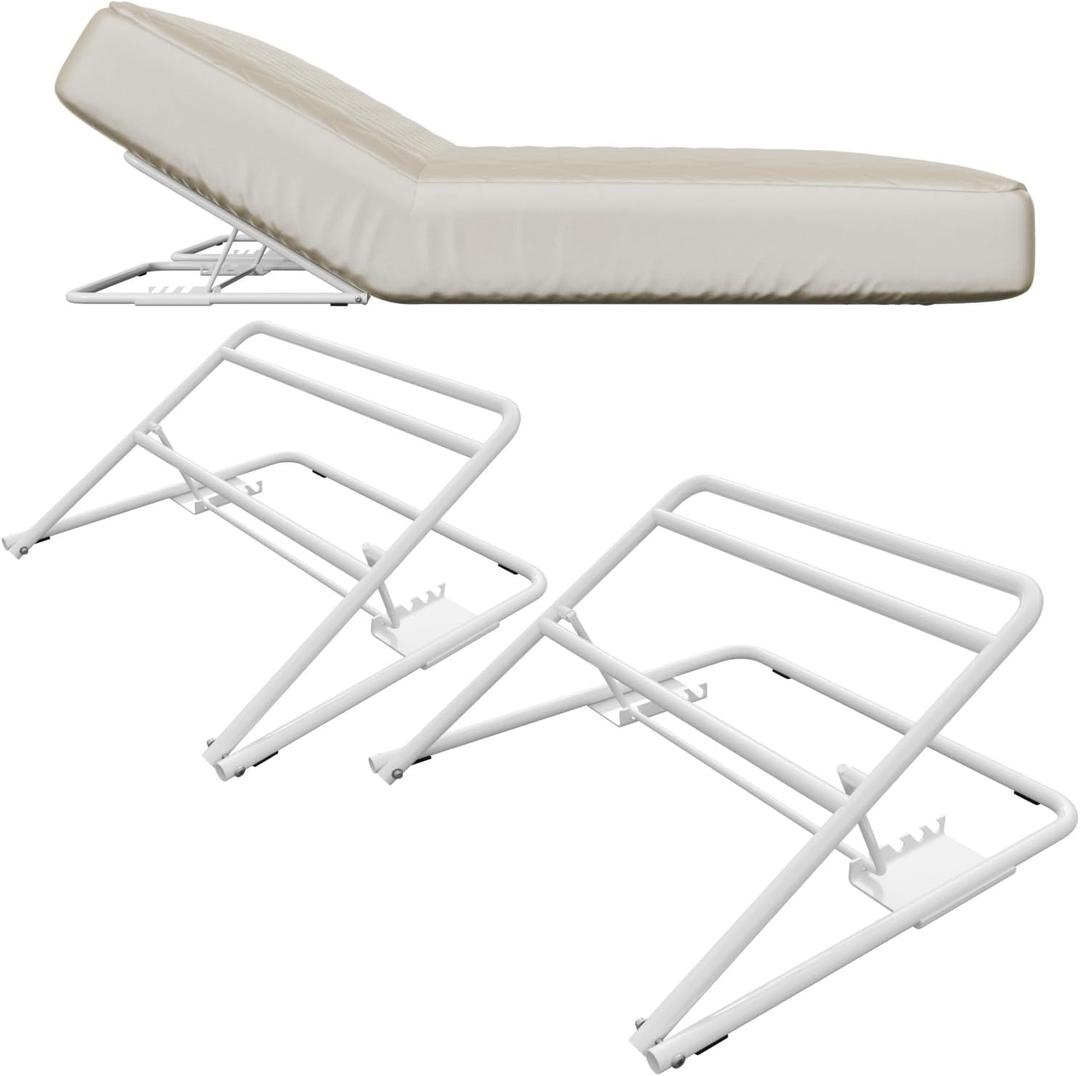 2 Pack Under Mattress Bed Wedge, 4-Level Adjustable Height Bed Elevator, Mattress Incline Support for Acid Reflux, Heartburn, GERD and Sleep Support, Heavy-Duty Steel Frame Holds 200 LBS