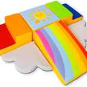 Foam Climbing Blocks 6-Piece Set - Indoor Climbing Toys for Toddlers Ages 1 to 4 Years - Soft Play Equipment that Builds Motor Skills and Balance
