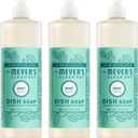 MRS. MEYER'S CLEAN DAY Liquid Dish Soap, Mint Scent, 16 Fl Oz Bottle - 3 Pack