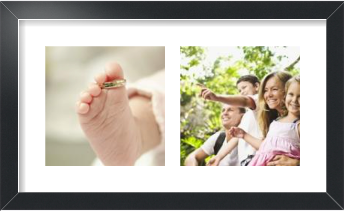 Satin Black collage picture frame (19 5/8"* 13 5/8") - opening(s) Crisp Mat  (Black)