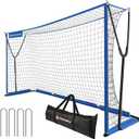 Soccer Net 12x6 ft, Soccer Goal for Backyard with Ultra Stable Outward Angled Metal Frame, 7-ply Tetoron, Portable Carry Bag - Easy Set Up for Youth & Adult Indoor Outdoor Practice