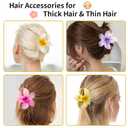 HAPTIME 10 Pack Flower Claw Clips for Women, Preppy Hair Clips, Plumeria Hair Clip, Hawaiian Flower Hair Clips, Gifts for Women Teen Girls