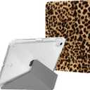 Case for iPad Air 11 Inch 2026/2025/2024 (M4/M3/M2), Slim iPad Air 5th/4th Generation 10.9-inch Case Cheetah, Trifold Portrait Stand, Protective Clear Cover with Pencil Holder, Brown Leopard